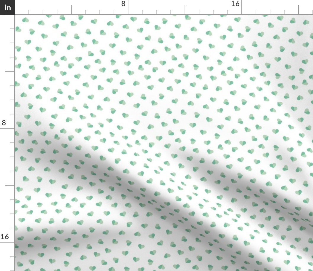 Abstract scandinavian style pastel mint hearts love print for Valentine small