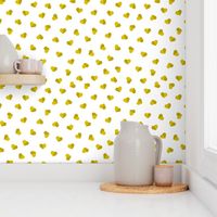 Abstract scandinavian style pastel mustard yellow ochre hearts love print for Valentine small