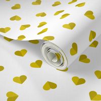 Abstract scandinavian style pastel mustard yellow ochre hearts love print for Valentine small