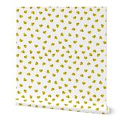 Abstract scandinavian style pastel mustard yellow ochre hearts love print for Valentine small