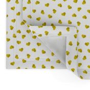 Abstract scandinavian style pastel mustard yellow ochre hearts love print for Valentine small