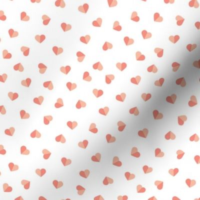 Abstract scandinavian style pastel peach pink hearts love print for Valentine small