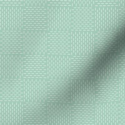 faux sashiko weave on mint green