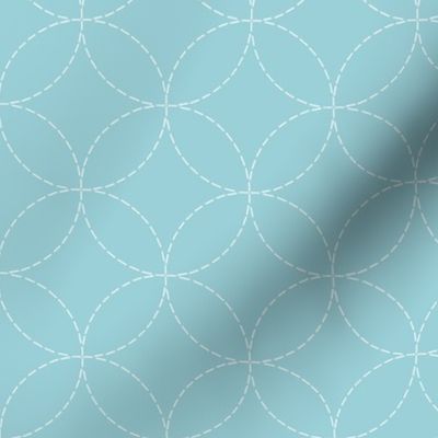 faux sashiko circles in light blue