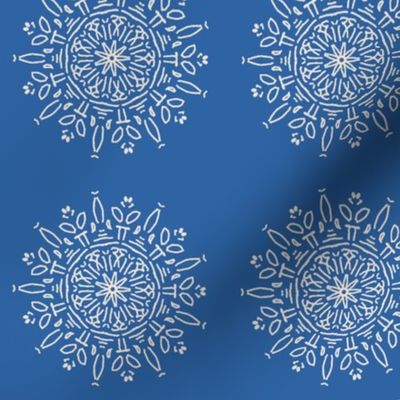 Snow flower, blue and white