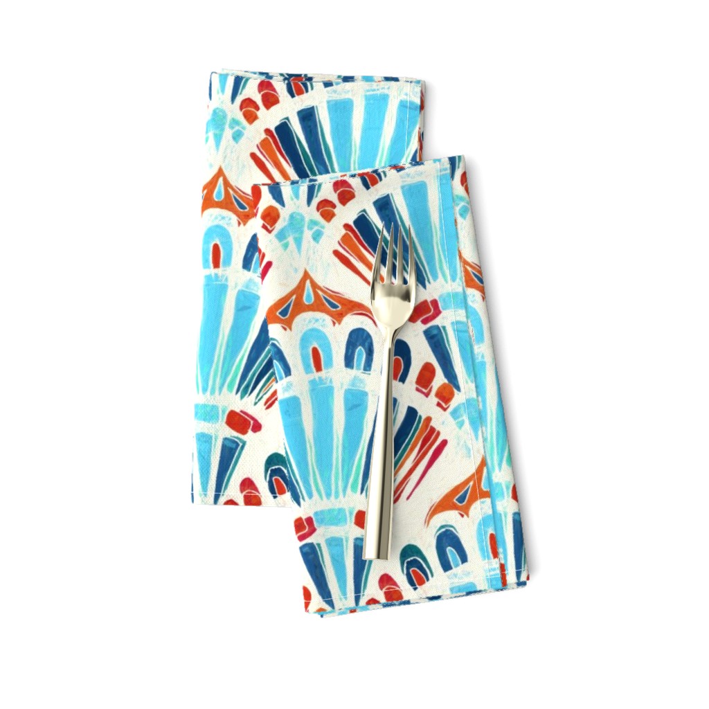 Carnival in Turquoise, Coral, Red and Blue - large version