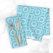 Soft Turquoise and Grey Mandala Pattern Small Version