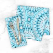 Soft Turquoise and Grey Mandala Pattern Large Version