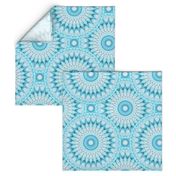 Soft Turquoise and Grey Mandala Pattern Large Version