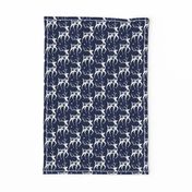 Dashing Through The Snow - Christmas Deer Navy Blue