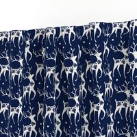 Dashing Through The Snow - Christmas Deer Navy Blue