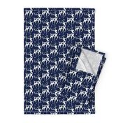 Dashing Through The Snow - Christmas Deer Navy Blue