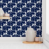 Dashing Through The Snow - Christmas Deer Navy Blue