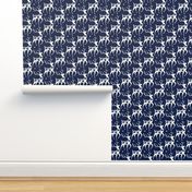 Dashing Through The Snow - Christmas Deer Navy Blue