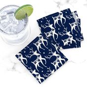 Dashing Through The Snow - Christmas Deer Navy Blue