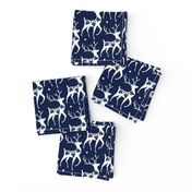 Dashing Through The Snow - Christmas Deer Navy Blue