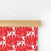 Dashing Through The Snow - Christmas Deer Red 