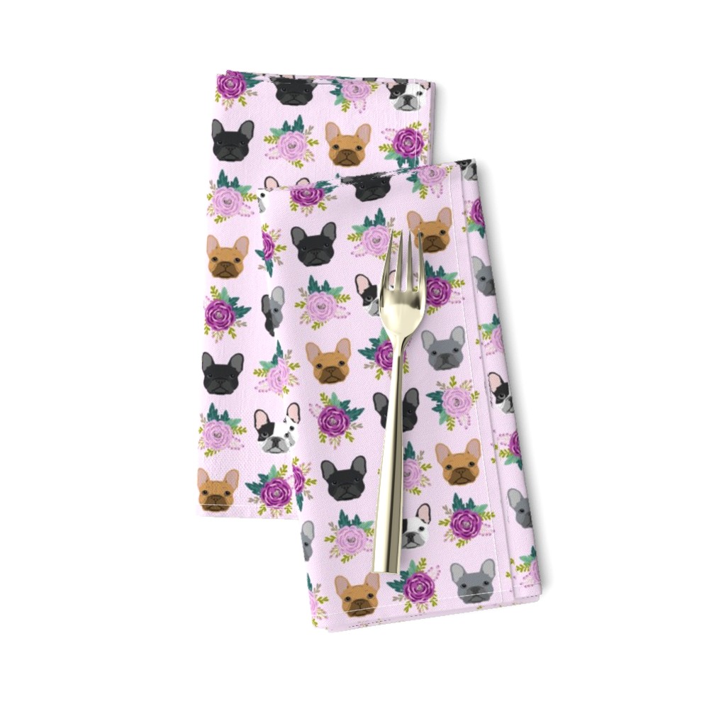 french bulldog fabric purple lavender pastel purple frenchie dogs and florals fabric