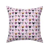 french bulldog fabric purple lavender pastel purple frenchie dogs and florals fabric