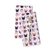 french bulldog fabric purple lavender pastel purple frenchie dogs and florals fabric