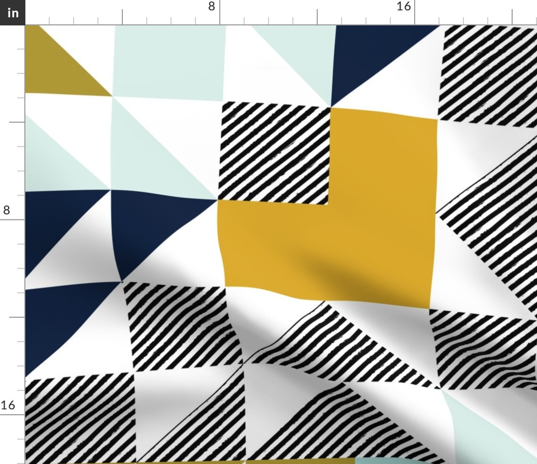 Aqua Adventurer Puzzle Wholecloth // Diagonal Stripe