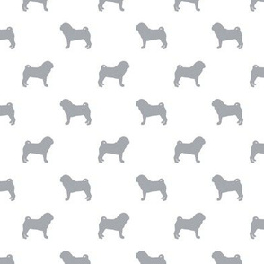 pug silhouette - dog silhouette fabric quarry and white