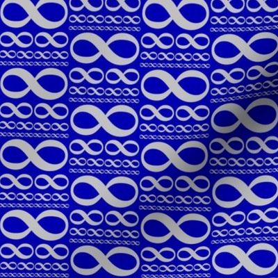 infinitiki - silver on cobalt blue