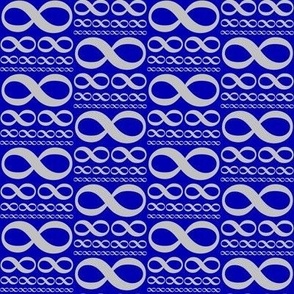 infinitiki - silver on cobalt blue