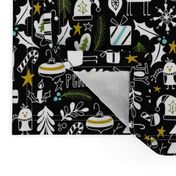 Peace & Joy Christmas - Black & White Green Gold