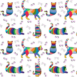Colorful Cross Stitch Cats