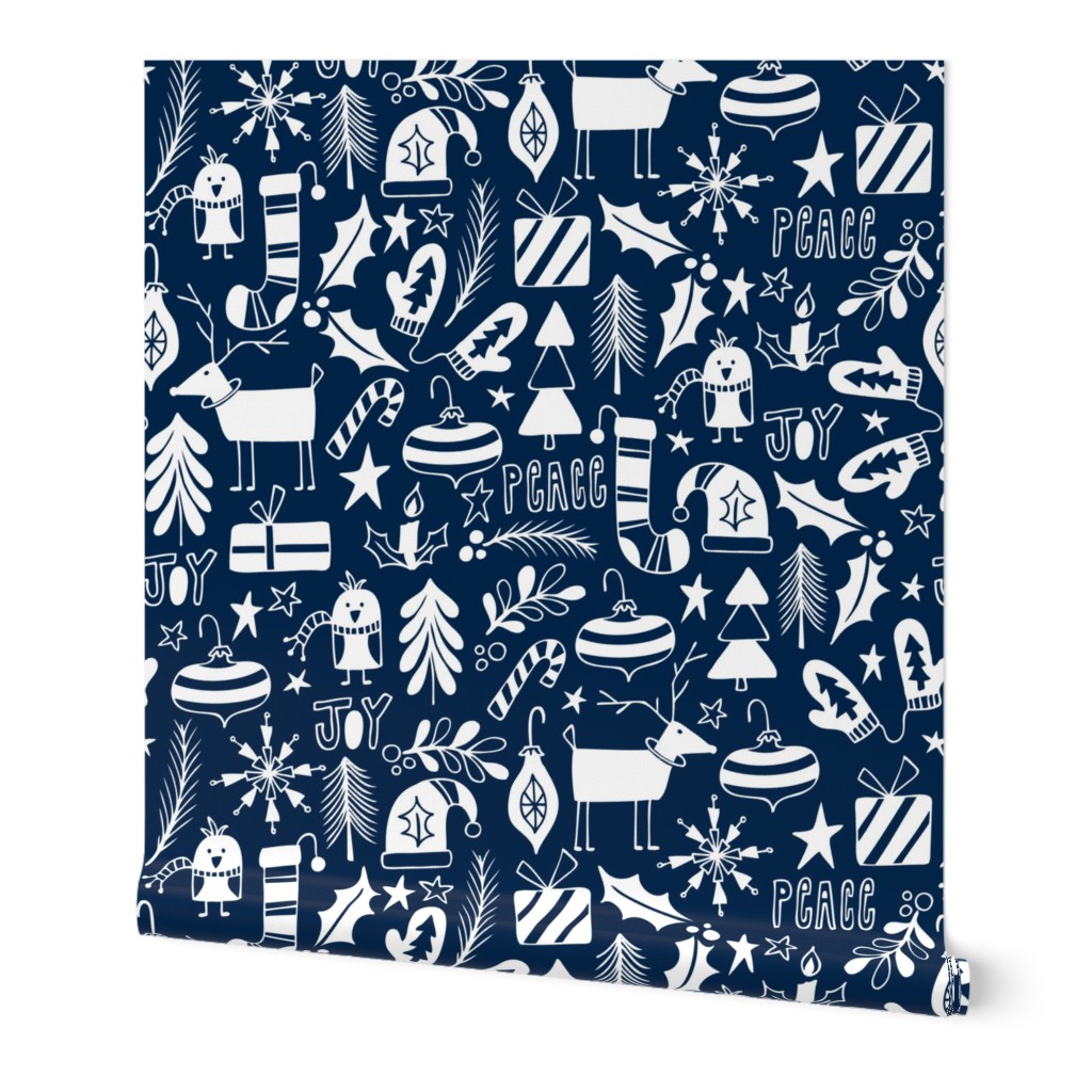 Peace & Joy Christmas - Navy Blue