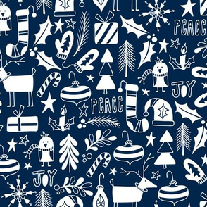 Peace & Joy Christmas - Navy Blue