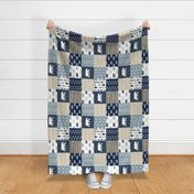 Rustic Woods Patchwork Wholecloth with linen bears (90)