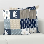 Rustic Woods Patchwork Wholecloth with linen bears (90)