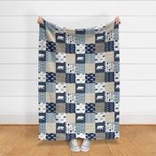 Rustic Woods Patchwork Wholecloth with linen bears 