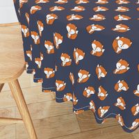 baby fox || orange and dark blue