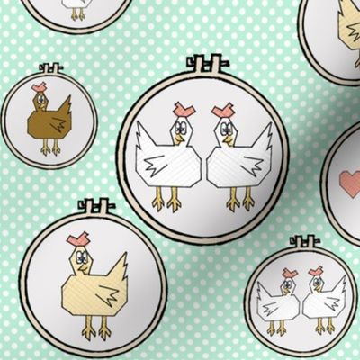 Cross Stitch Chickens