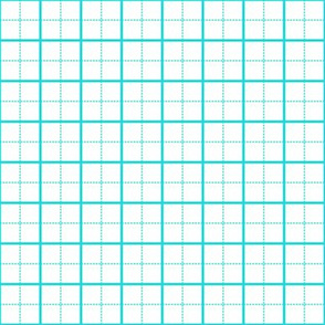 cutting mat teal on white, 1-inch grid