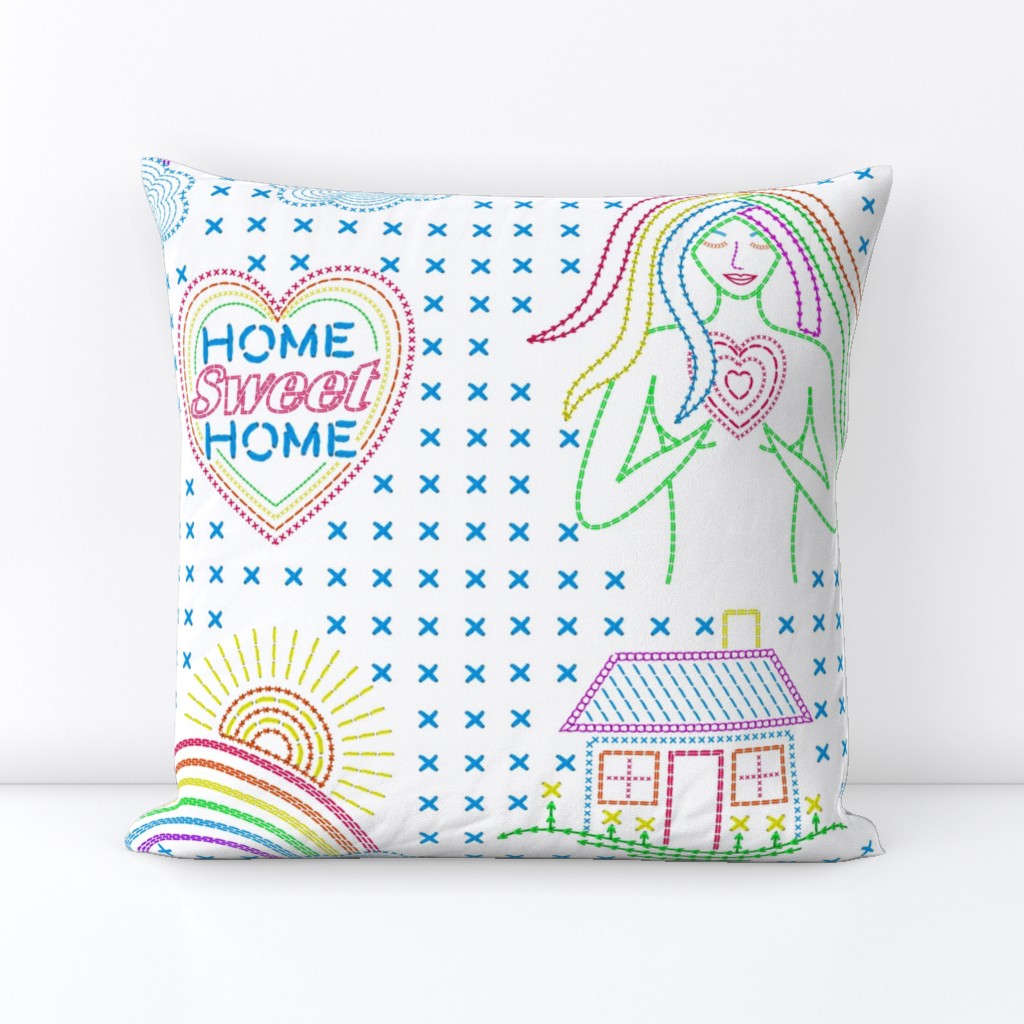Home Sweet Home Needlepoint Rainbow Goddess 