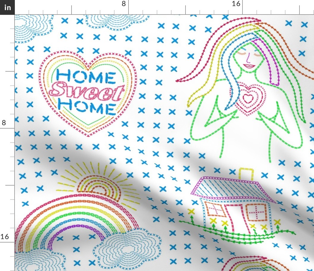 Home Sweet Home Needlepoint Rainbow Goddess 