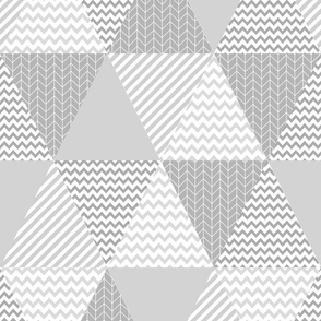 grey cheater triangle quilt