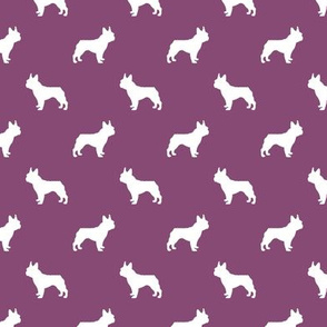 boston terrier silhouette fabric dog silhouette design - amethyst