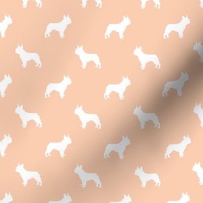 boston terrier silhouette fabric dog silhouette design - apricot