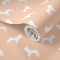 boston terrier silhouette fabric dog silhouette design - apricot