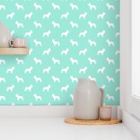 boston terrier silhouette fabric dog silhouette design - aqua