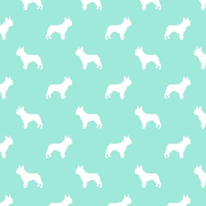 boston terrier silhouette fabric dog silhouette design - aqua