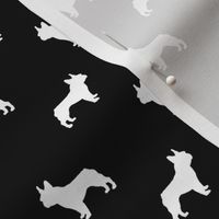 boston terrier silhouette fabric dog silhouette design - black