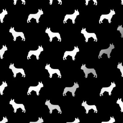 boston terrier silhouette fabric dog silhouette design - black