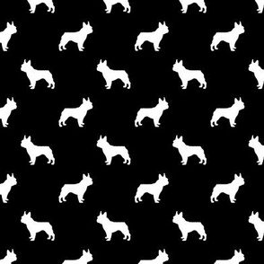 boston terrier silhouette fabric dog silhouette design - black