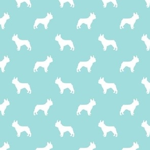 boston terrier silhouette fabric dog silhouette design - blue tint